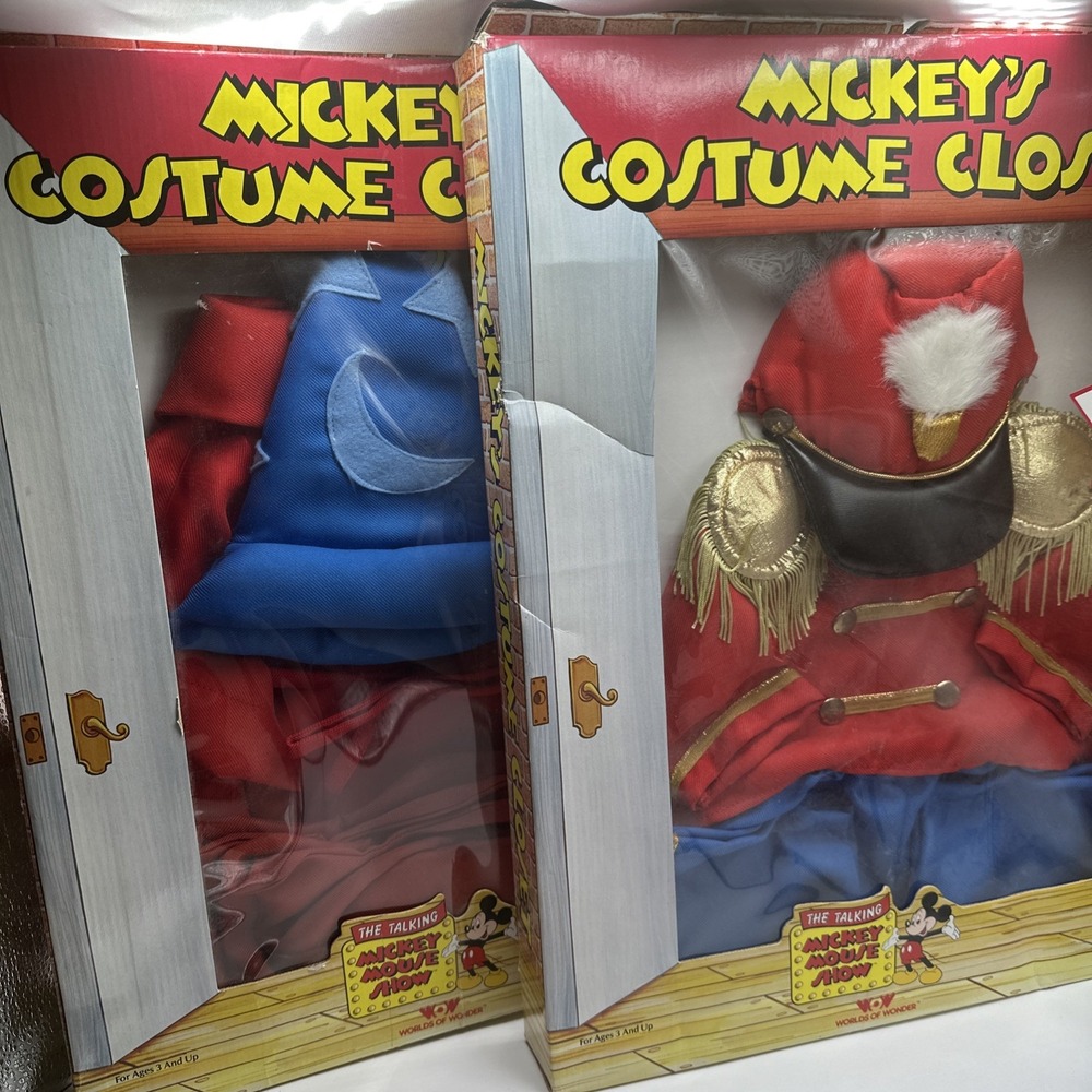Vintage 1986 Disney Mickey's Costume Closet Band Leader‎ & Sorcerer Set NOS